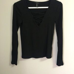 Crisscross v-neck top